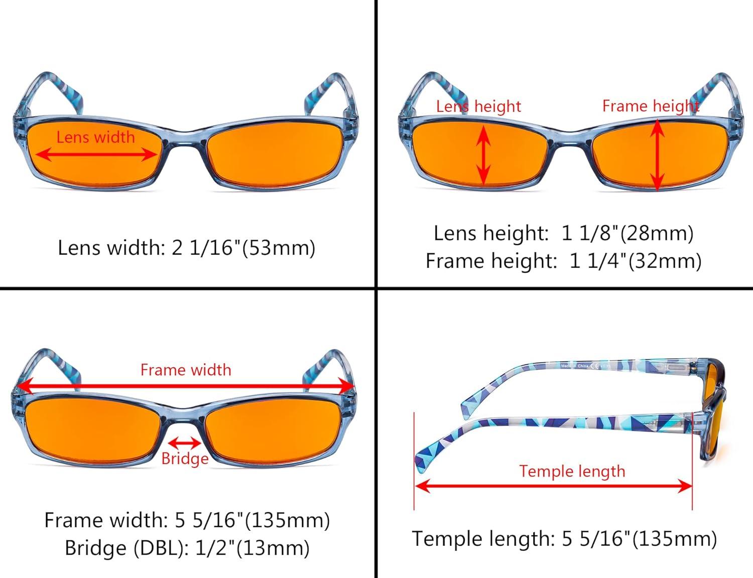 imageEyekepper 5 Pack Computer Glasses Digital Eye Strain Prevention Blue Light Filter Reading Glasses Amber Tinted 000Blue Light Blockingorange Tinted