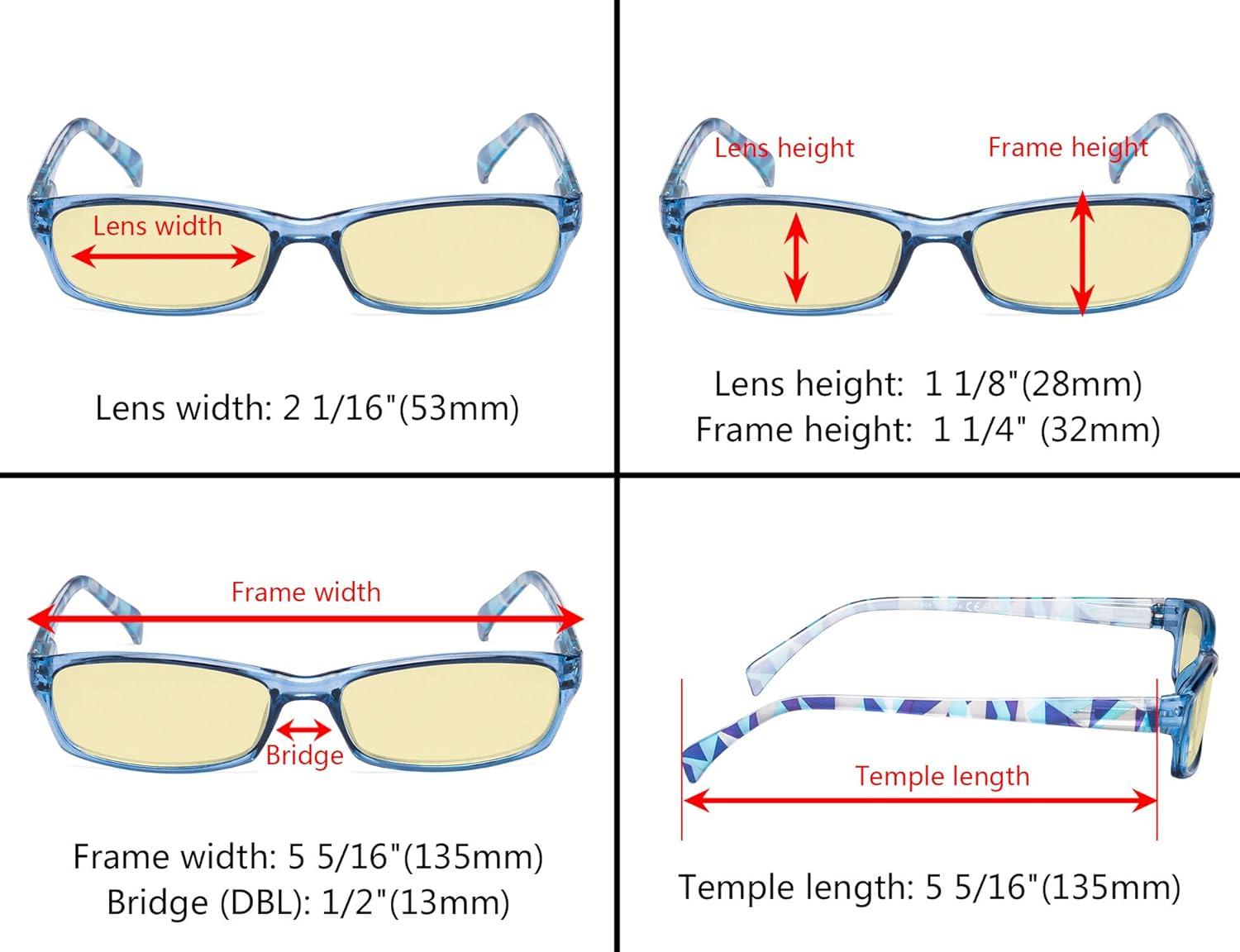imageEyekepper 5 Pack Computer Glasses Digital Eye Strain Prevention Blue Light Filter Reading Glasses Amber Tinted 000Blue Light Blockingyellow Tinted