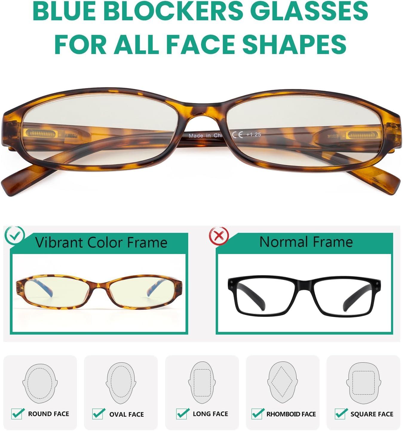 imageEyekepper 5 Pack Computer Glasses Digital Eye Strain Prevention Blue Light Filter Reading Glasses Orange Tinted 00010 Pack Mix  Uvr9104k