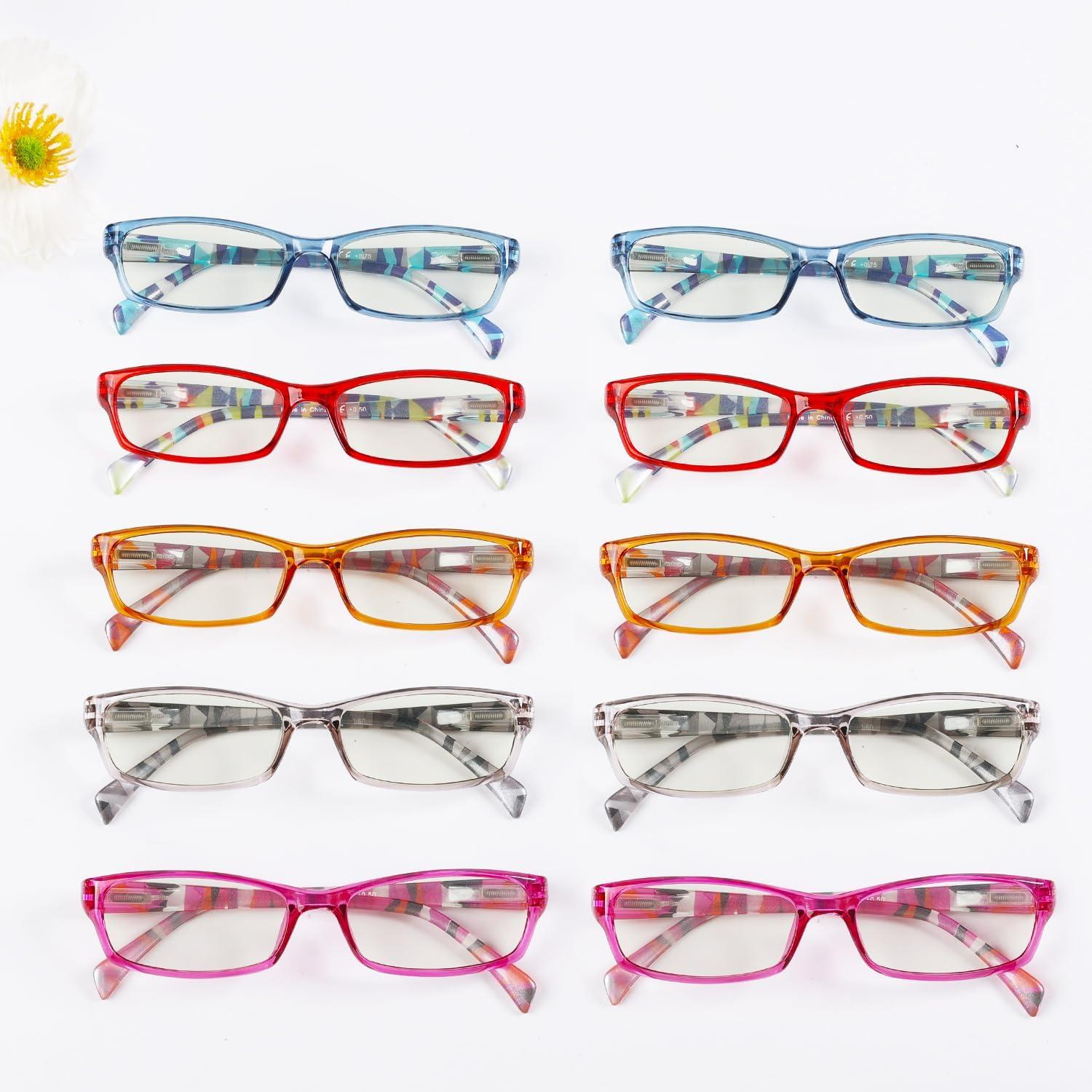 imageEyekepper 5 Pack Computer Glasses Digital Eye Strain Prevention Blue Light Filter Reading Glasses Orange Tinted 00010 Pack Mix  Uvrt1803
