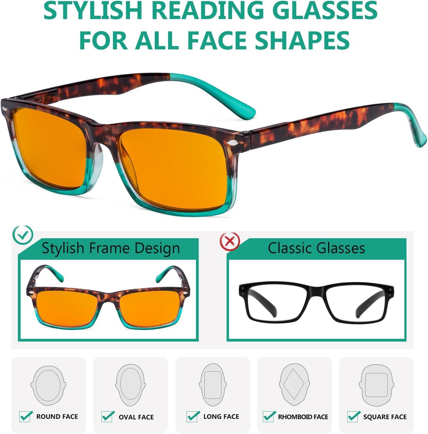 imageEyekepper 5 Pack Computer Glasses Digital Eye Strain Prevention Blue Light Filter Reading Glasses Orange Tinted 00010 Pack Mixdsr899