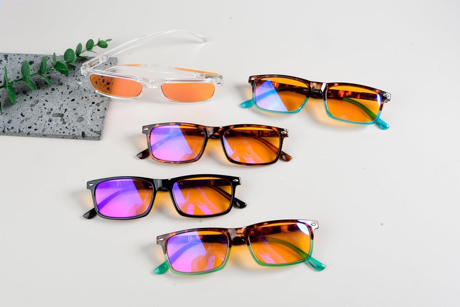 imageEyekepper 5 Pack Computer Glasses Digital Eye Strain Prevention Blue Light Filter Reading Glasses Orange Tinted 00010 Pack Mixdsr899