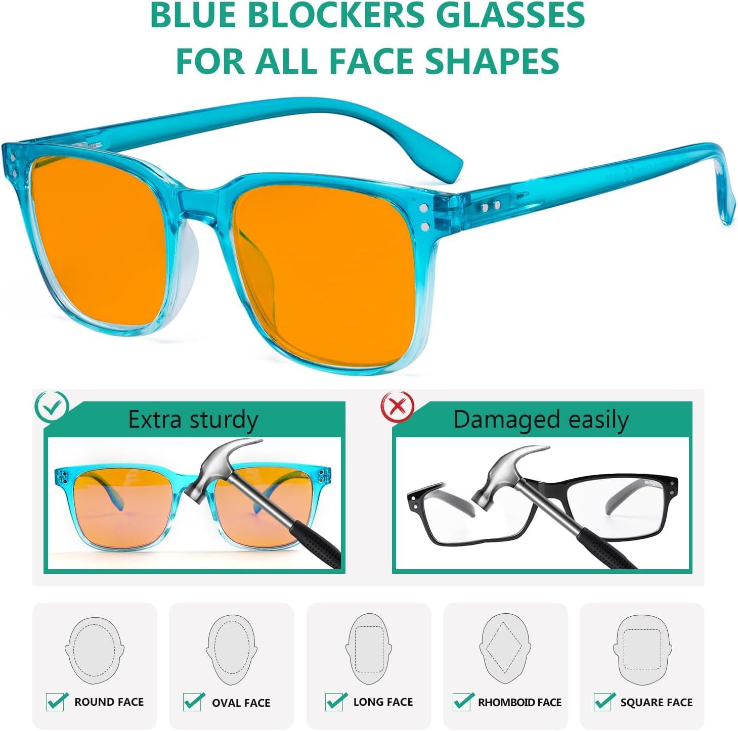 imageEyekepper 5 Pack Computer Glasses Digital Eye Strain Prevention Blue Light Filter Reading Glasses Orange Tinted 00010 Pack Mixdst1804