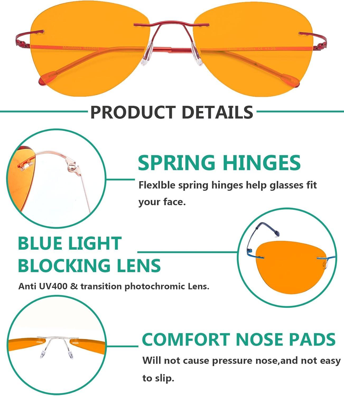 imageEyekepper 5 Pack Computer Glasses Digital Eye Strain Prevention Blue Light Filter Reading Glasses Orange Tinted 00010 Pack Mixdswk9901b