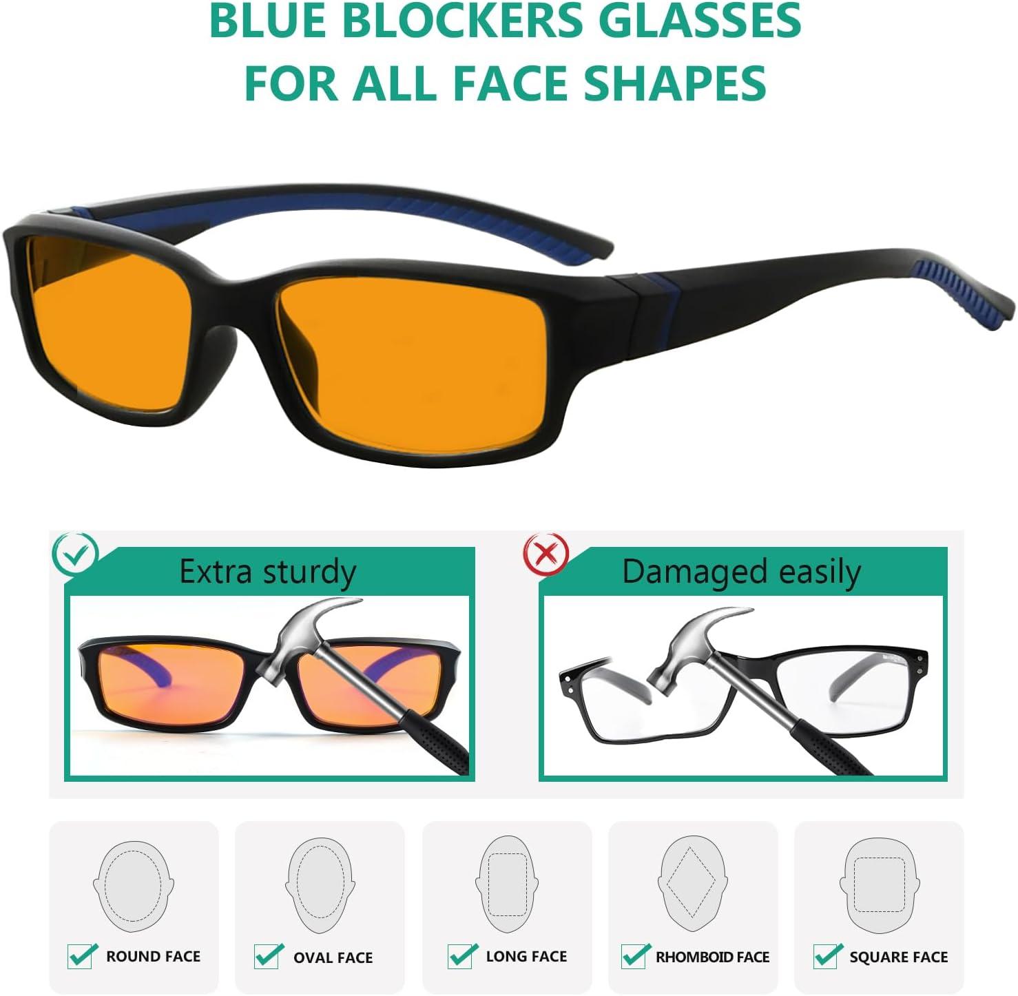 imageEyekepper 5 Pack Computer Glasses Digital Eye Strain Prevention Blue Light Filter Reading Glasses Orange Tinted 00010 Pack Mixdsxm01