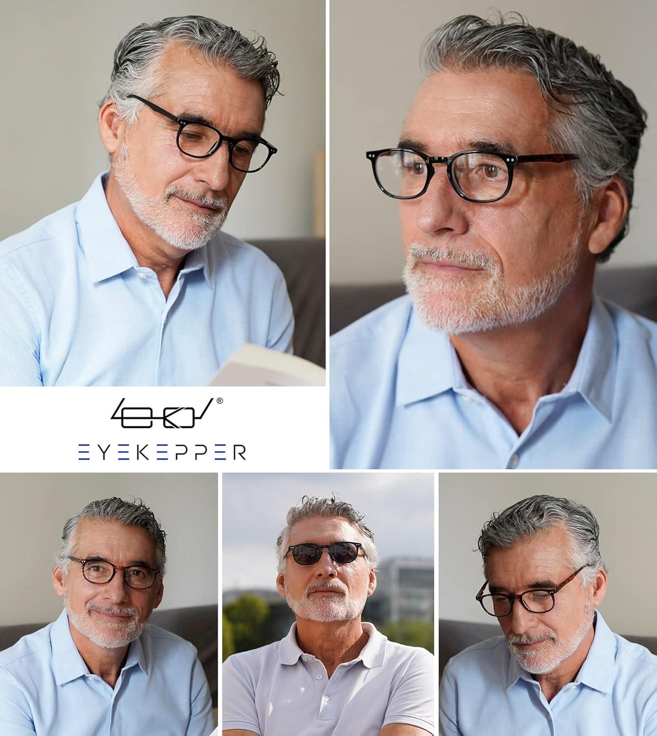 imageEyekepper 5 Pack Retro Design Blue Light Blocking Readers Blue Glare Filter Computer Reading Glasses Amber Tinted 1505 Pairs Mix