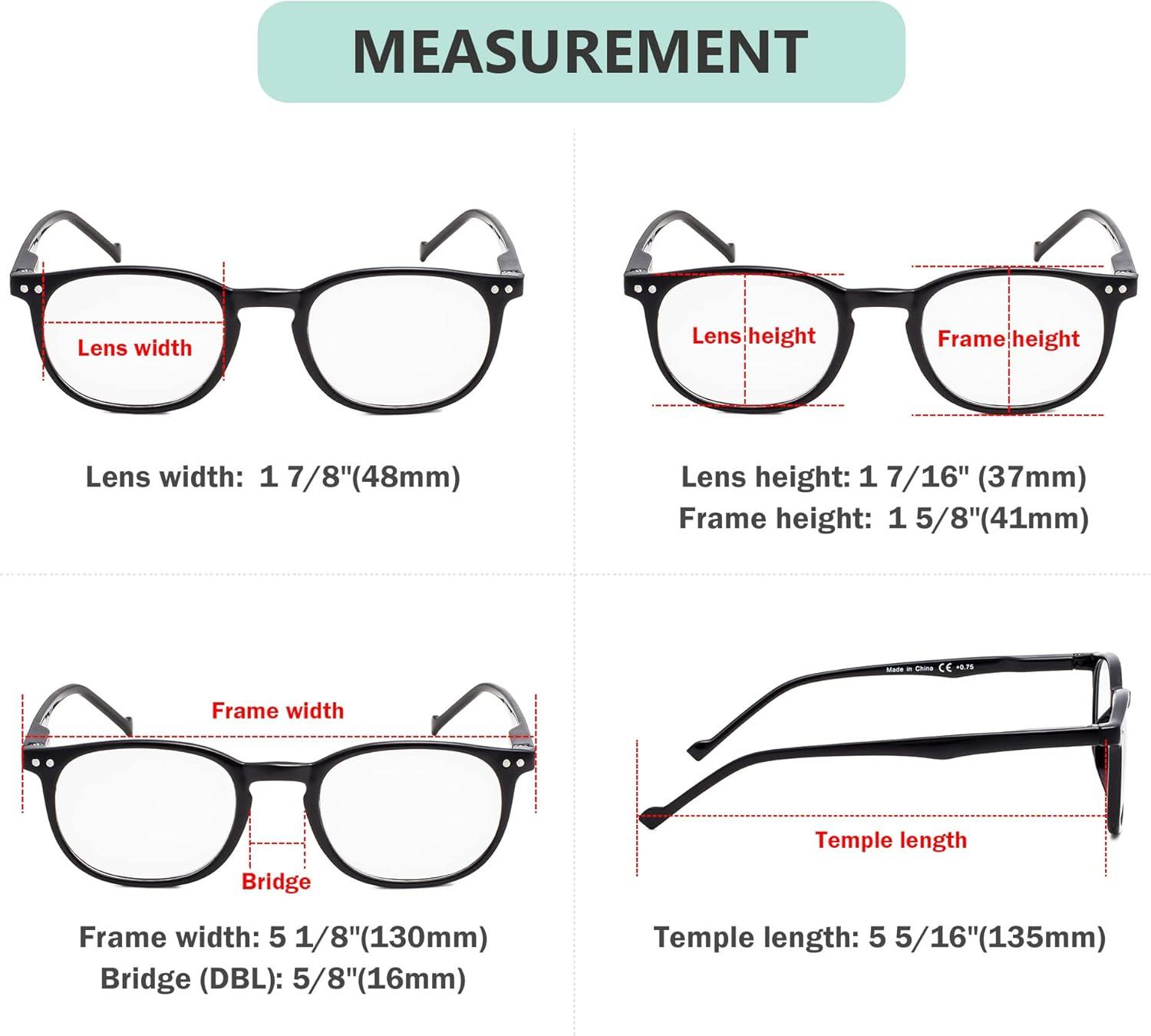 imageEyekepper 5 Pack Retro Design Blue Light Blocking Readers Blue Glare Filter Computer Reading Glasses Amber Tinted 1505 Pairs Mix