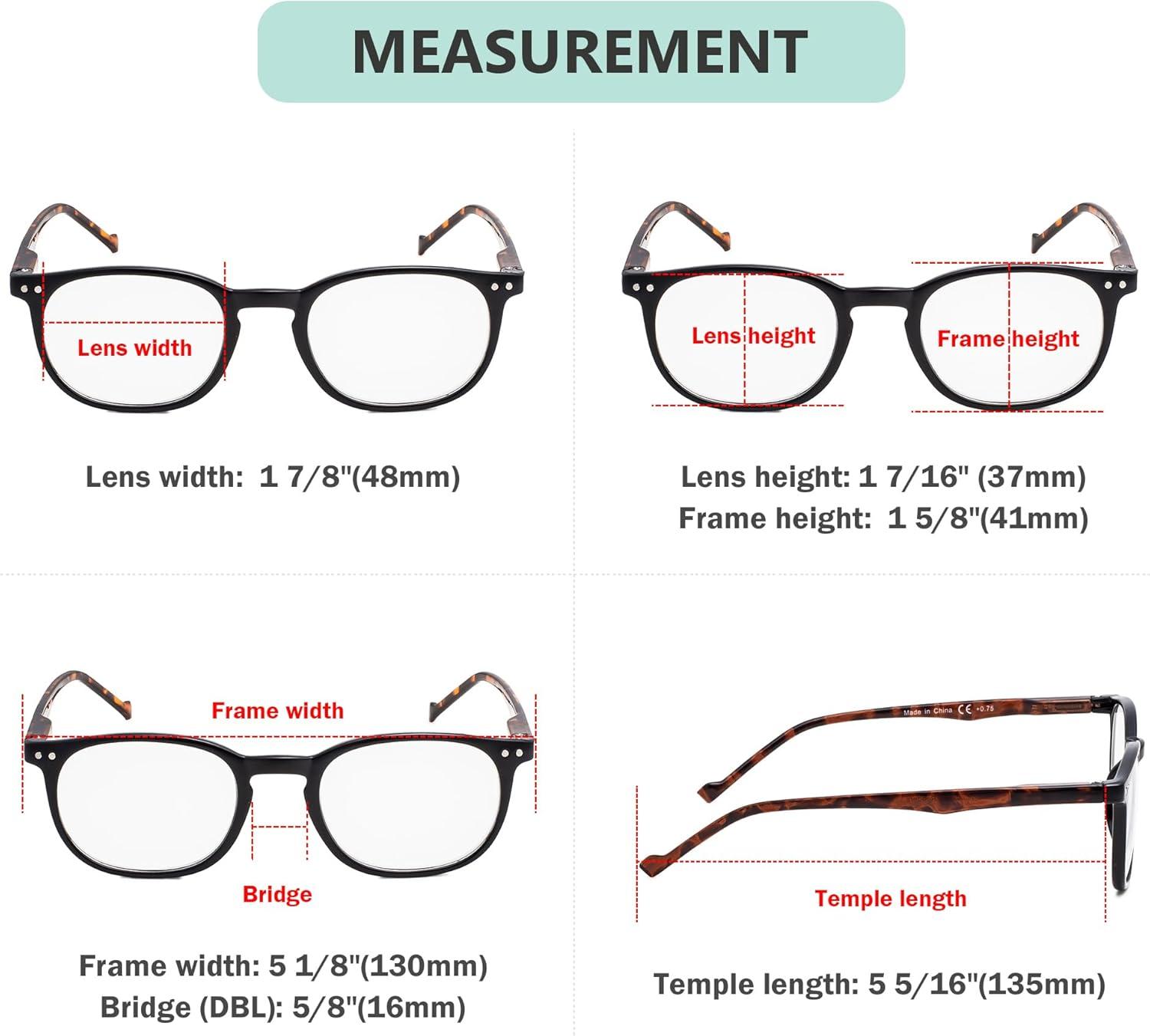 imageEyekepper 5 Pack Retro Design Blue Light Blocking Readers Blue Glare Filter Computer Reading Glasses Amber Tinted 150BlackTortoise5pcs All Clear Lens