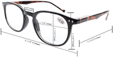 imageEyekepper 5 Pack Retro Design Blue Light Blocking Readers Blue Glare Filter Computer Reading Glasses Amber Tinted 150BlackTortoise5pcs All Clear Lens