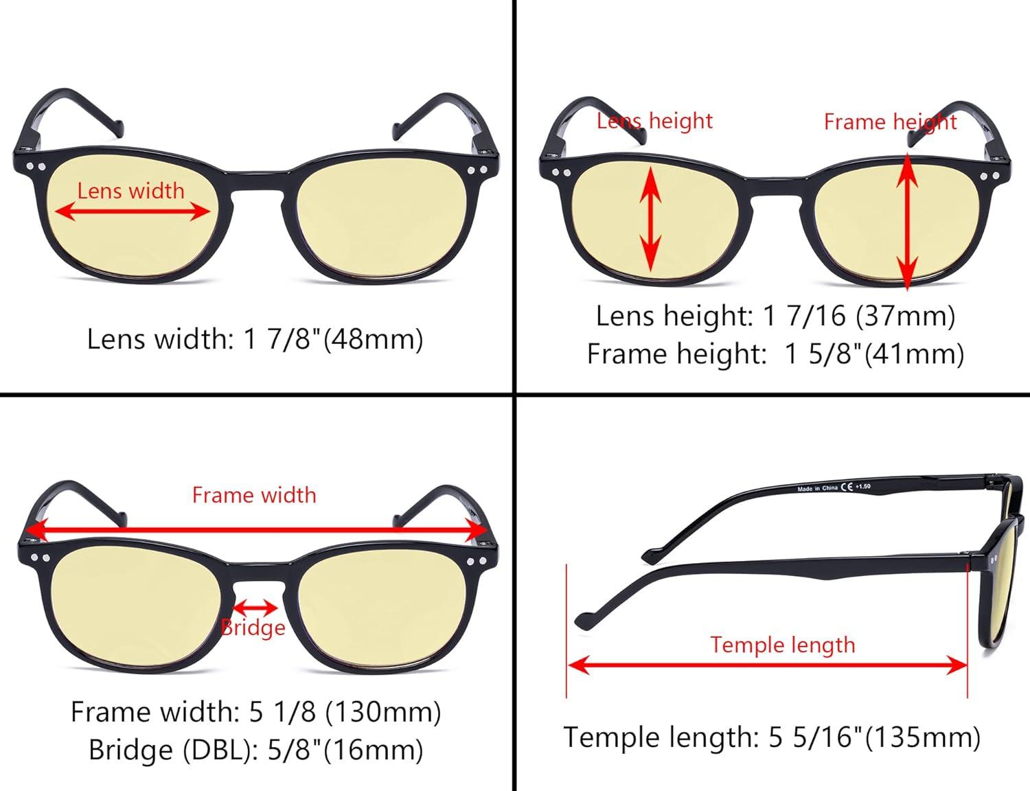 imageEyekepper 5 Pack Retro Design Blue Light Blocking Readers Blue Glare Filter Computer Reading Glasses Amber Tinted 150Blue Light Blockingb605 Pairs