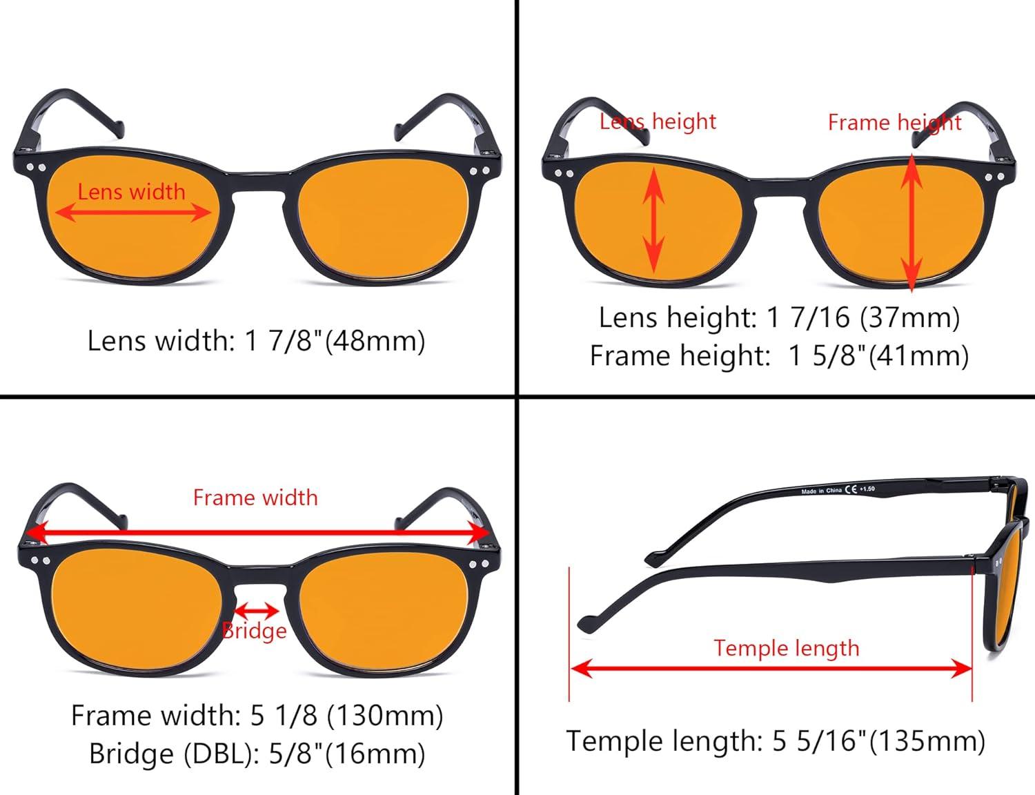 imageEyekepper 5 Pack Retro Design Blue Light Blocking Readers Blue Glare Filter Computer Reading Glasses Amber Tinted 150Blue Light Blockingb985 Pairs