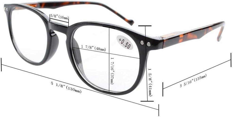 imageEyekepper 5 Pack Retro Design Blue Light Blocking Readers Blue Glare Filter Computer Reading Glasses Amber Tinted 150Tortoise5pcs All Clear Lens