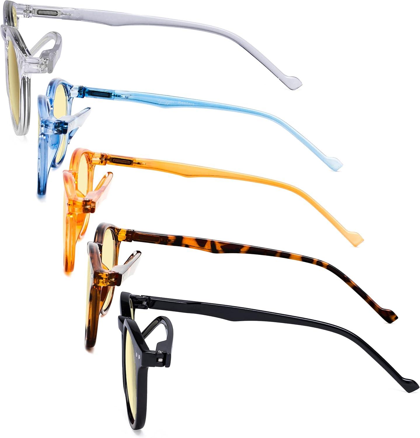 imageEyekepper 5Pack Oval Round Spring Hinges Eyeglasses Includes SunglassesBlue Light Blockingb605 Pairs