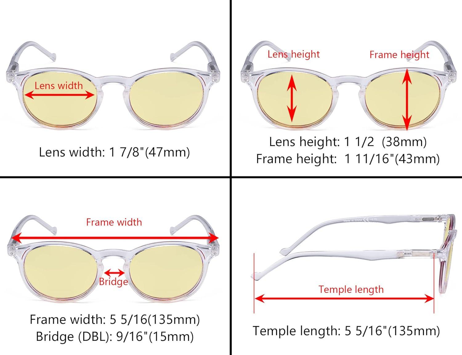 imageEyekepper 5Pack Oval Round Spring Hinges Eyeglasses Includes SunglassesBlue Light Blockingb605 Pairs