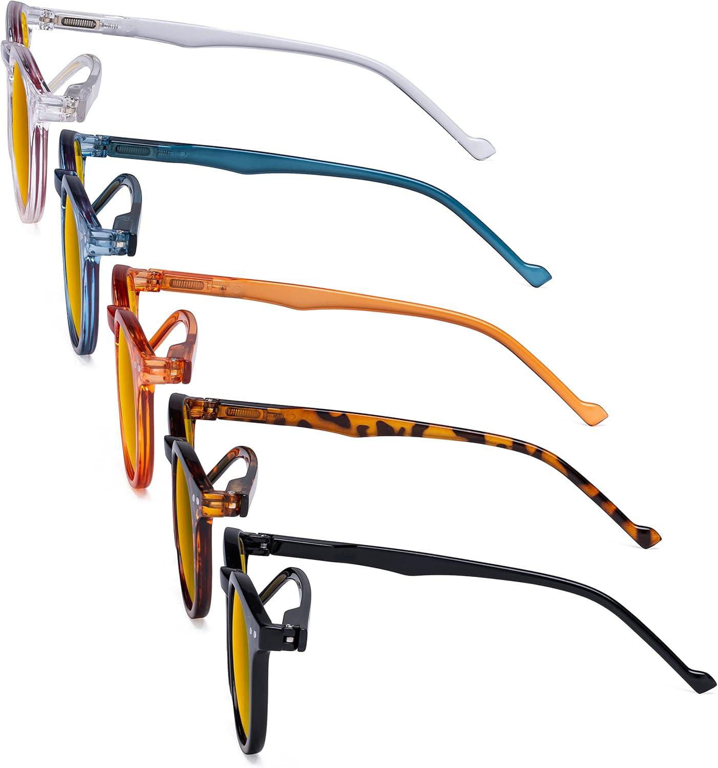 imageEyekepper 5Pack Oval Round Spring Hinges Eyeglasses Includes SunglassesBlue Light Blockingb905 Pairs