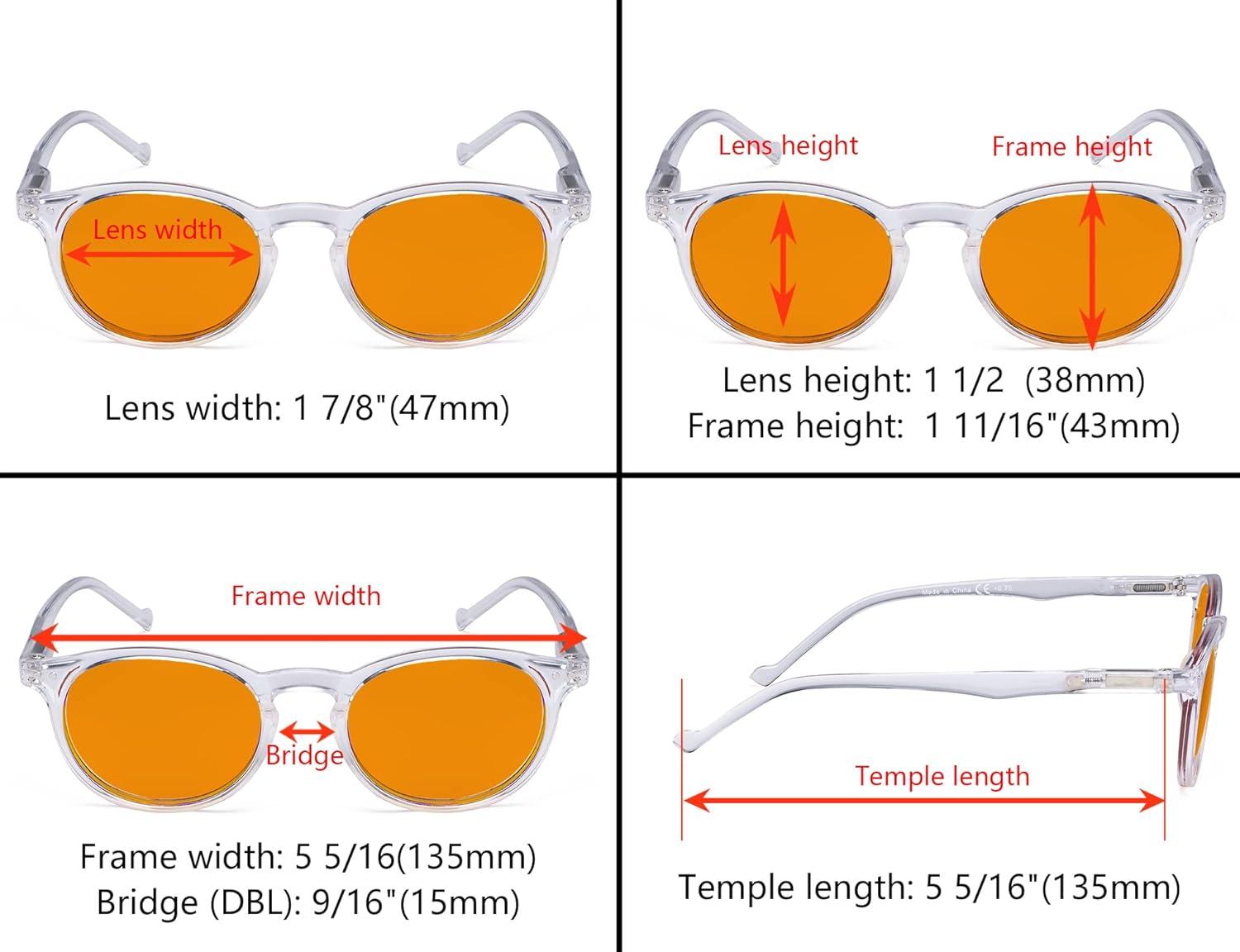 imageEyekepper 5Pack Oval Round Spring Hinges Eyeglasses Includes SunglassesBlue Light Blockingb985 Pairs