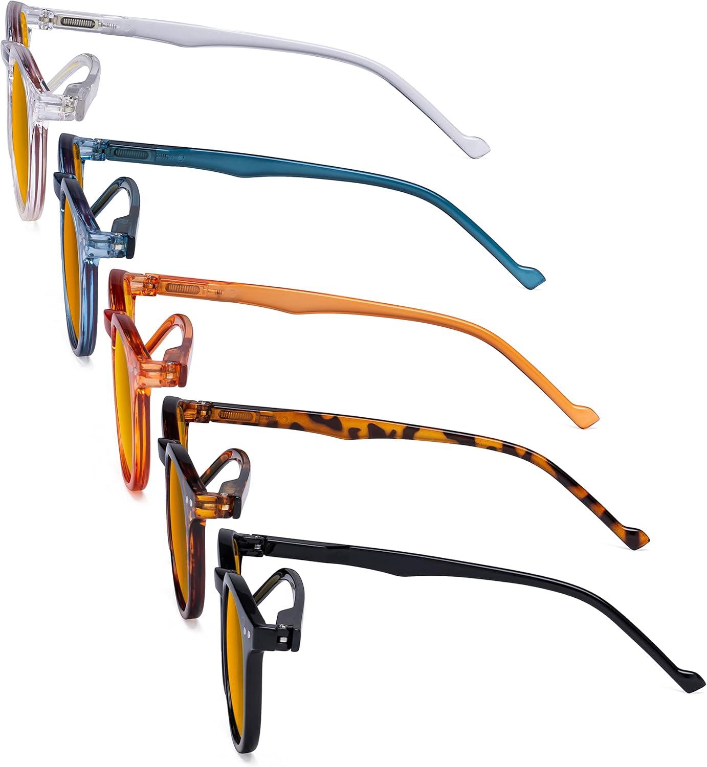 imageEyekepper 5Pack Oval Round Spring Hinges Eyeglasses Includes SunglassesBlue Light Blockingb985 Pairs