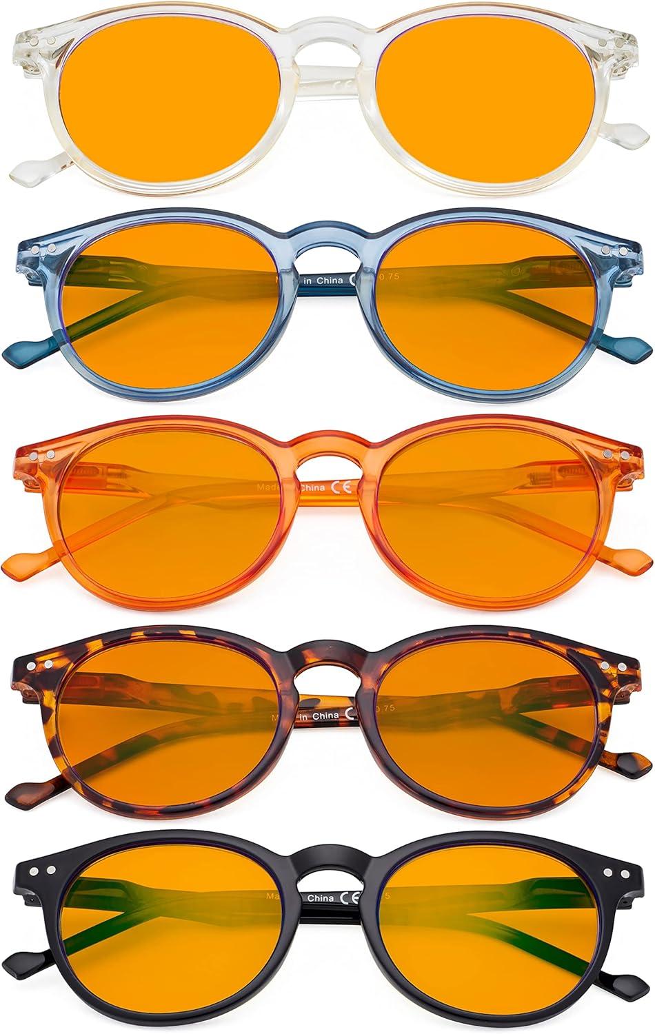 imageEyekepper 5Pack Oval Round Spring Hinges Eyeglasses Includes SunglassesBlue Light Blockingb985 Pairs