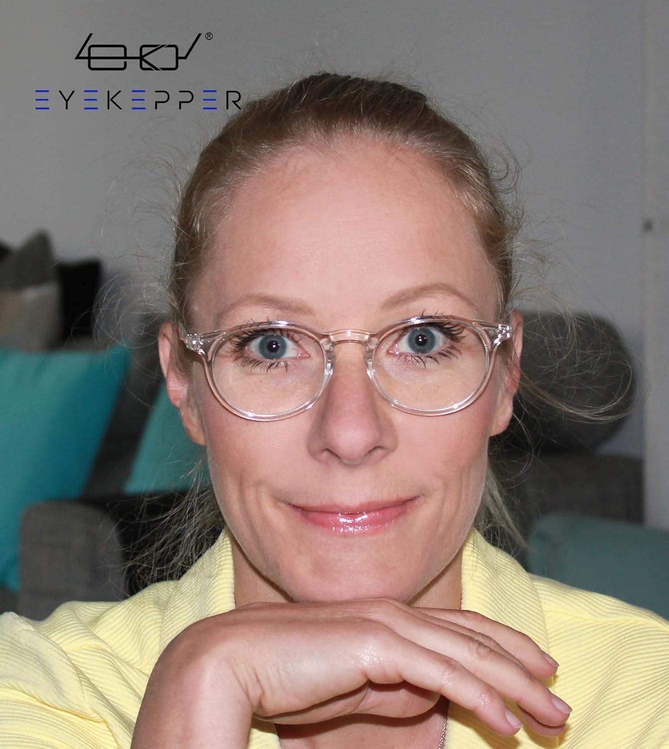 imageEyekepper 5Pack Oval Round Spring Hinges Eyeglasses Includes SunglassesClear5pcs All Clear Lens