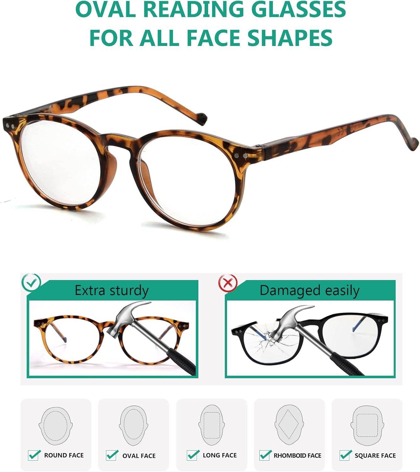 imageEyekepper 5Pack Oval Round Spring Hinges Eyeglasses Includes SunglassesMix