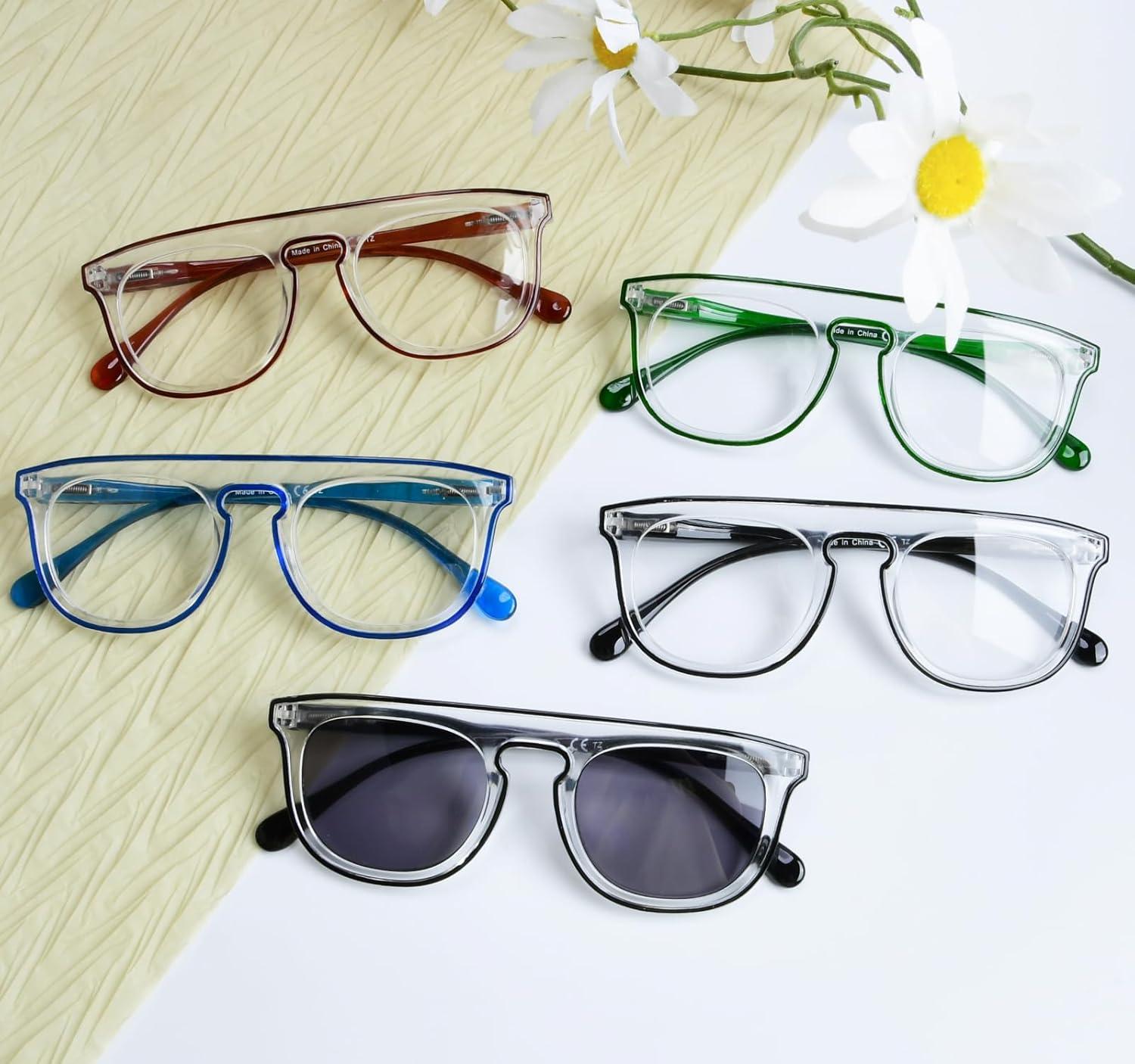 imageEyekepper 5pack Reading Glasses Double Color Stylish Readers5 Pack Mix Color