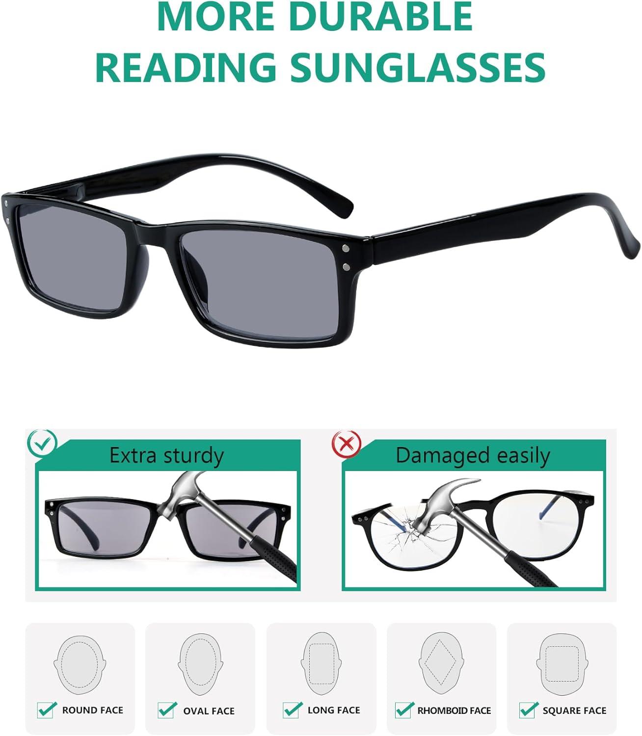 imageEyekepper Spring Hinge 5pack Retro Style Reading Glasses Sunshine Readers Grey Lens5pcs All Grey Lens