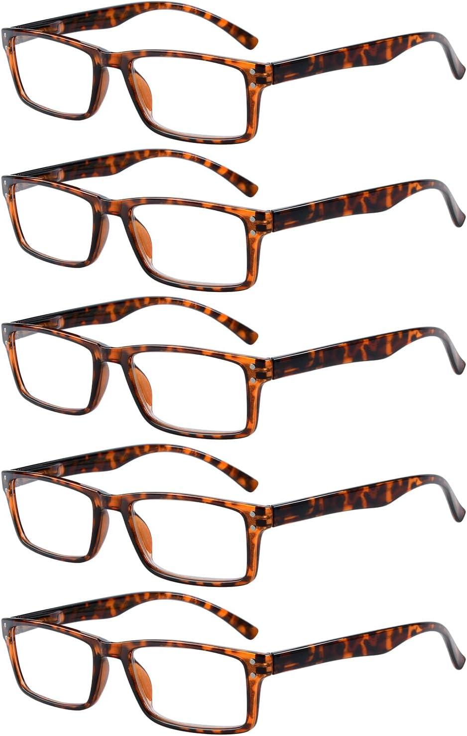 imageEyekepper Spring Hinge 5pack Retro Style Reading Glasses Sunshine Readers Grey LensBlack Arm5pcs All Clear Lens