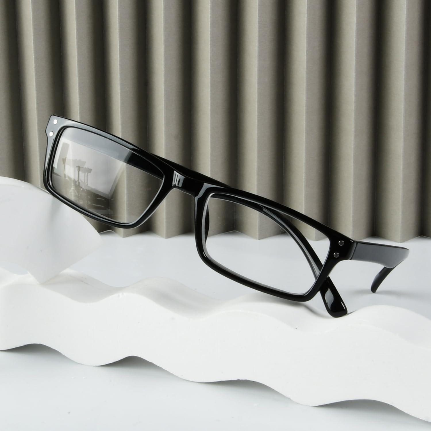 imageEyekepper Spring Hinge 5pack Retro Style Reading Glasses Sunshine Readers Grey LensBlack5pcs All Clear Lens