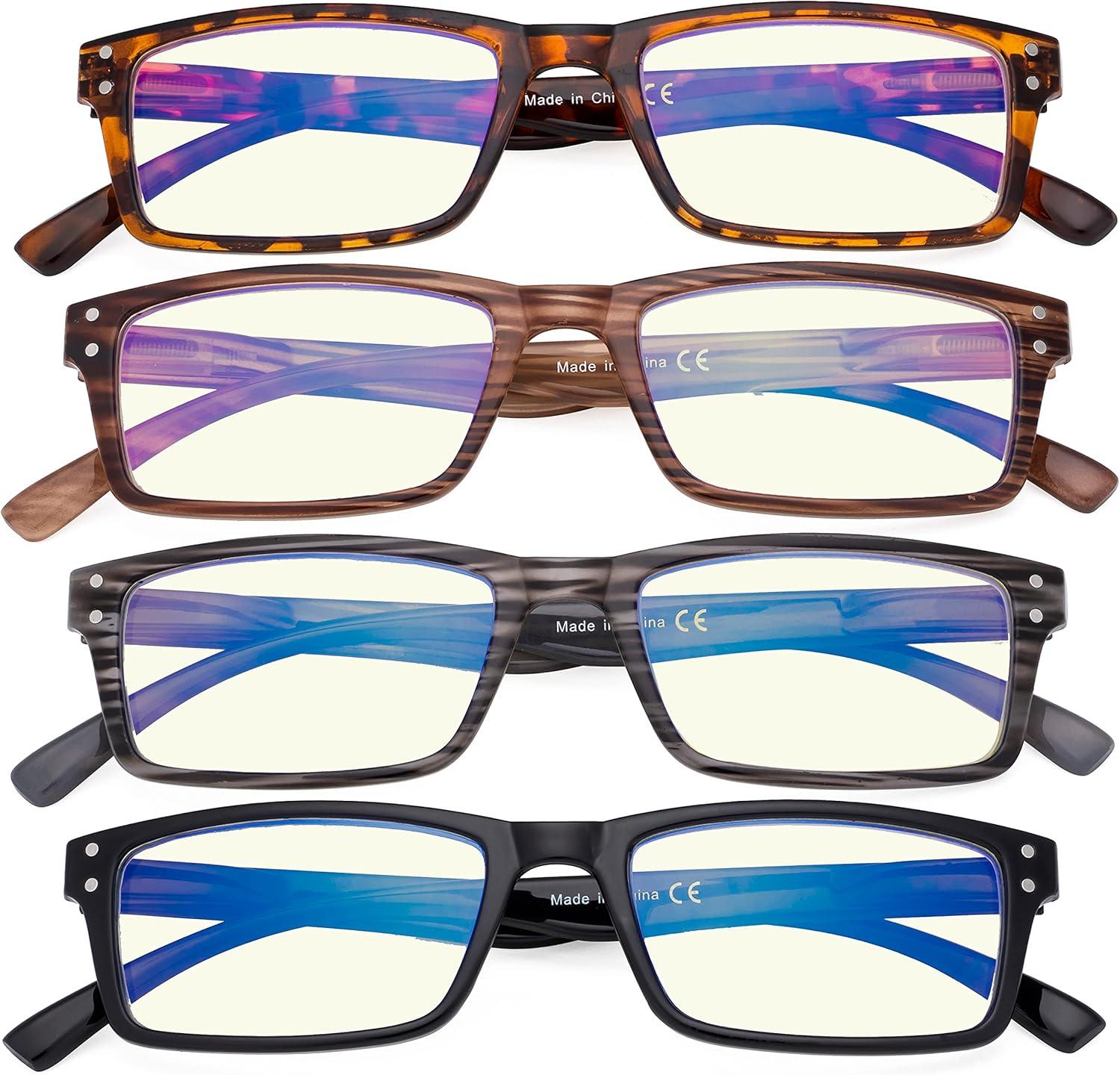 imageEyekepper Spring Hinge 5pack Retro Style Reading Glasses Sunshine Readers Grey LensBlue Light Blockingb404 Pairs