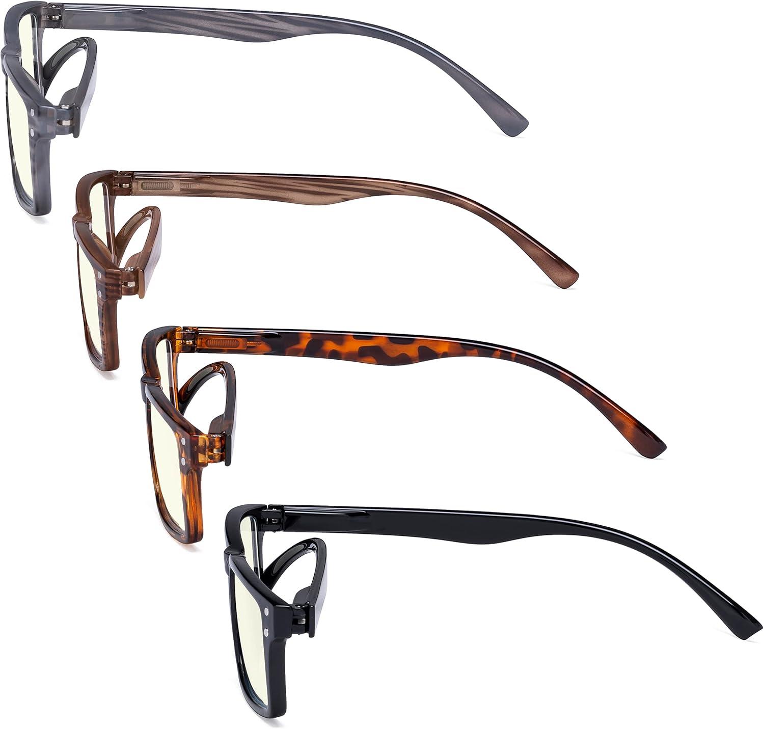 imageEyekepper Spring Hinge 5pack Retro Style Reading Glasses Sunshine Readers Grey LensBlue Light Blockingb404 Pairs