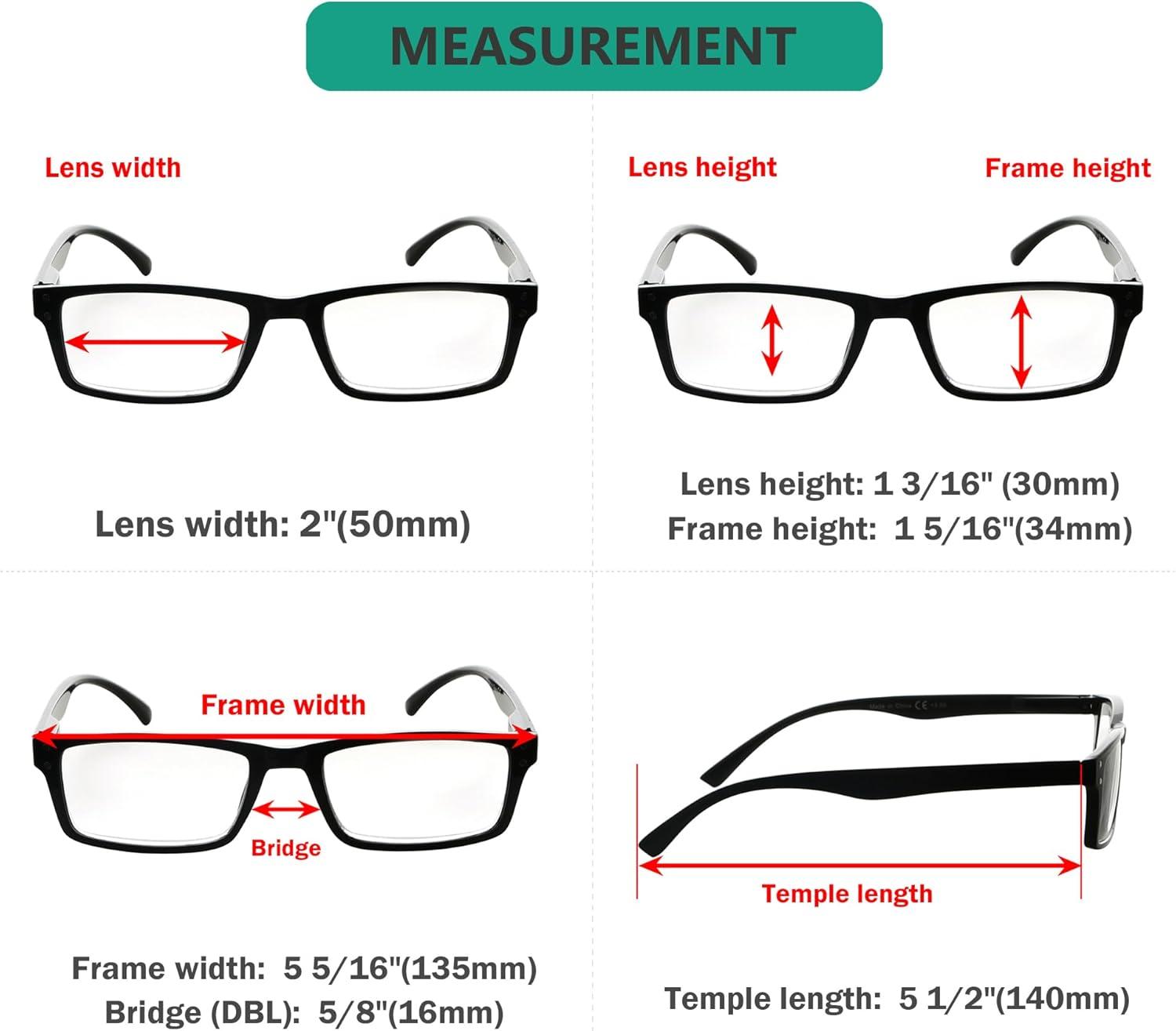 imageEyekepper Spring Hinge 5pack Retro Style Reading Glasses Sunshine Readers Grey LensRectangle 5 Pcs Mix