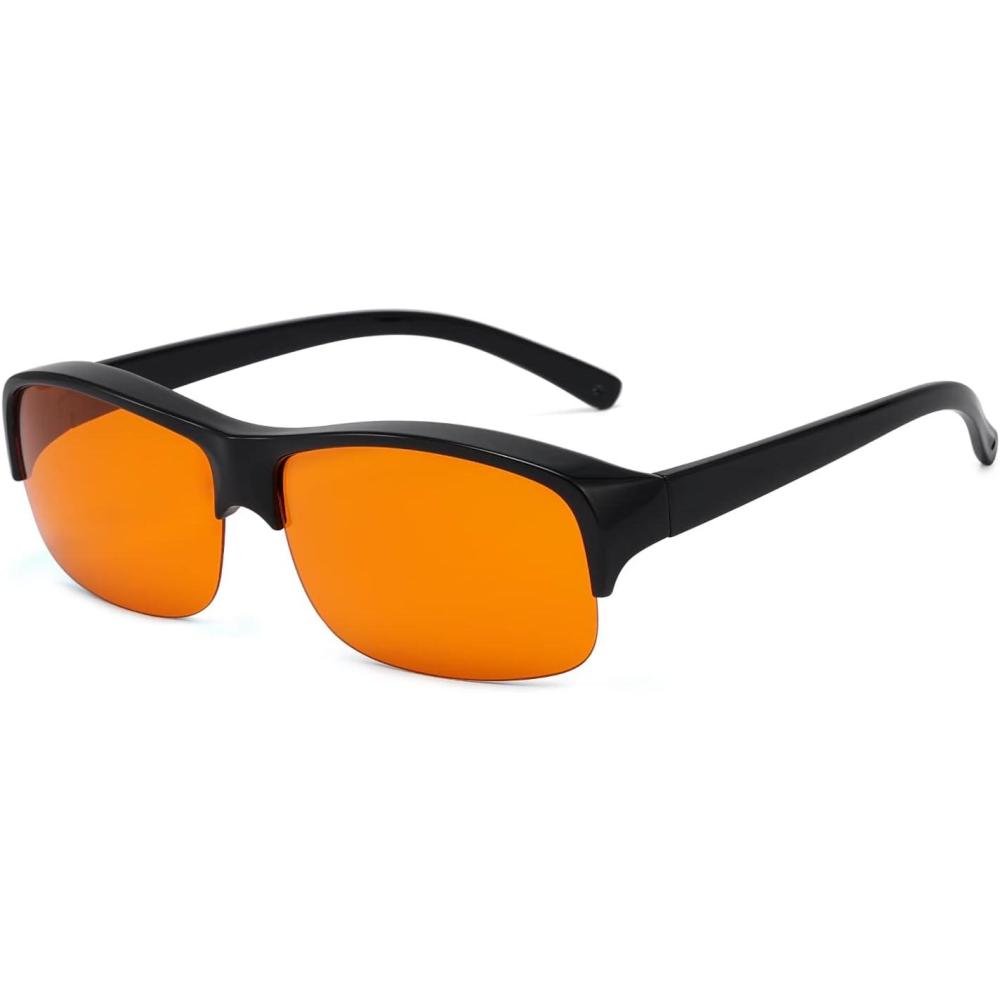 imageEyekepper 100 Blue Light ReductionHuge Fitover AntiBlue Blocking Computer Eyeglasses with Extra Amber Lenses Tortoise1801black100 Blue Light Blocking