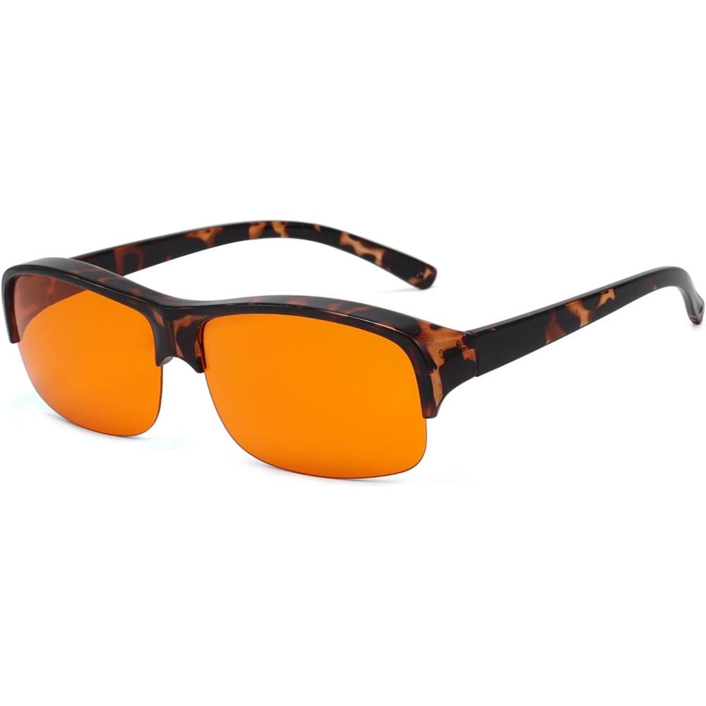 imageEyekepper 100 Blue Light ReductionHuge Fitover AntiBlue Blocking Computer Eyeglasses with Extra Amber Lenses Tortoise1801tortoise100 Blue Light Blocking