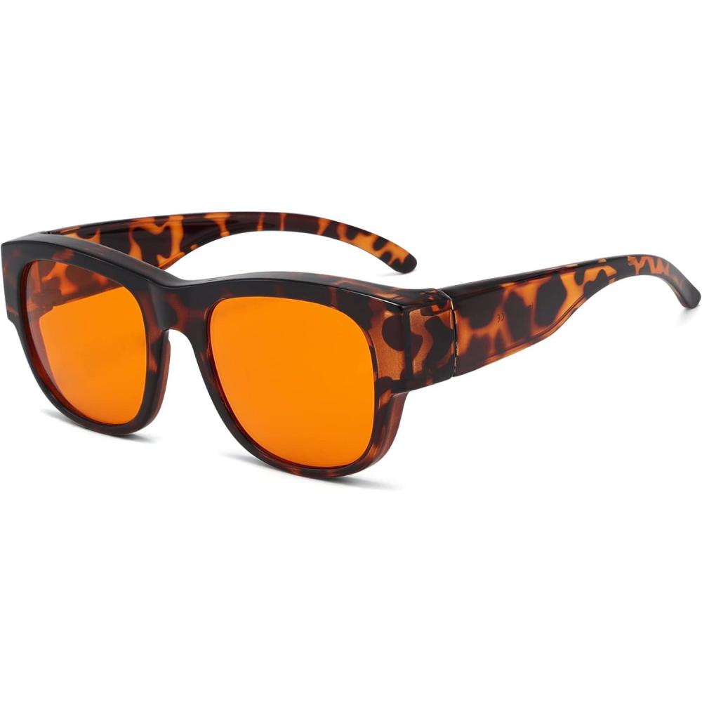 imageEyekepper 100 Blue Light ReductionHuge Fitover AntiBlue Blocking Computer Eyeglasses with Extra Amber Lenses Tortoise1802tortoise100 Blue Light Blocking