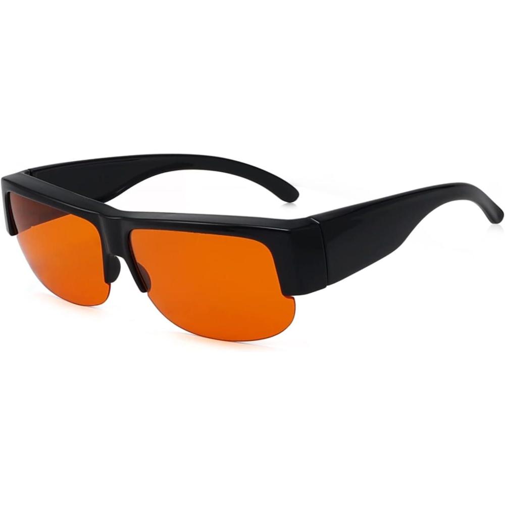 imageEyekepper 100 Blue Light ReductionHuge Fitover AntiBlue Blocking Computer Eyeglasses with Extra Amber Lenses Tortoise1803black100 Blue Light Blocking