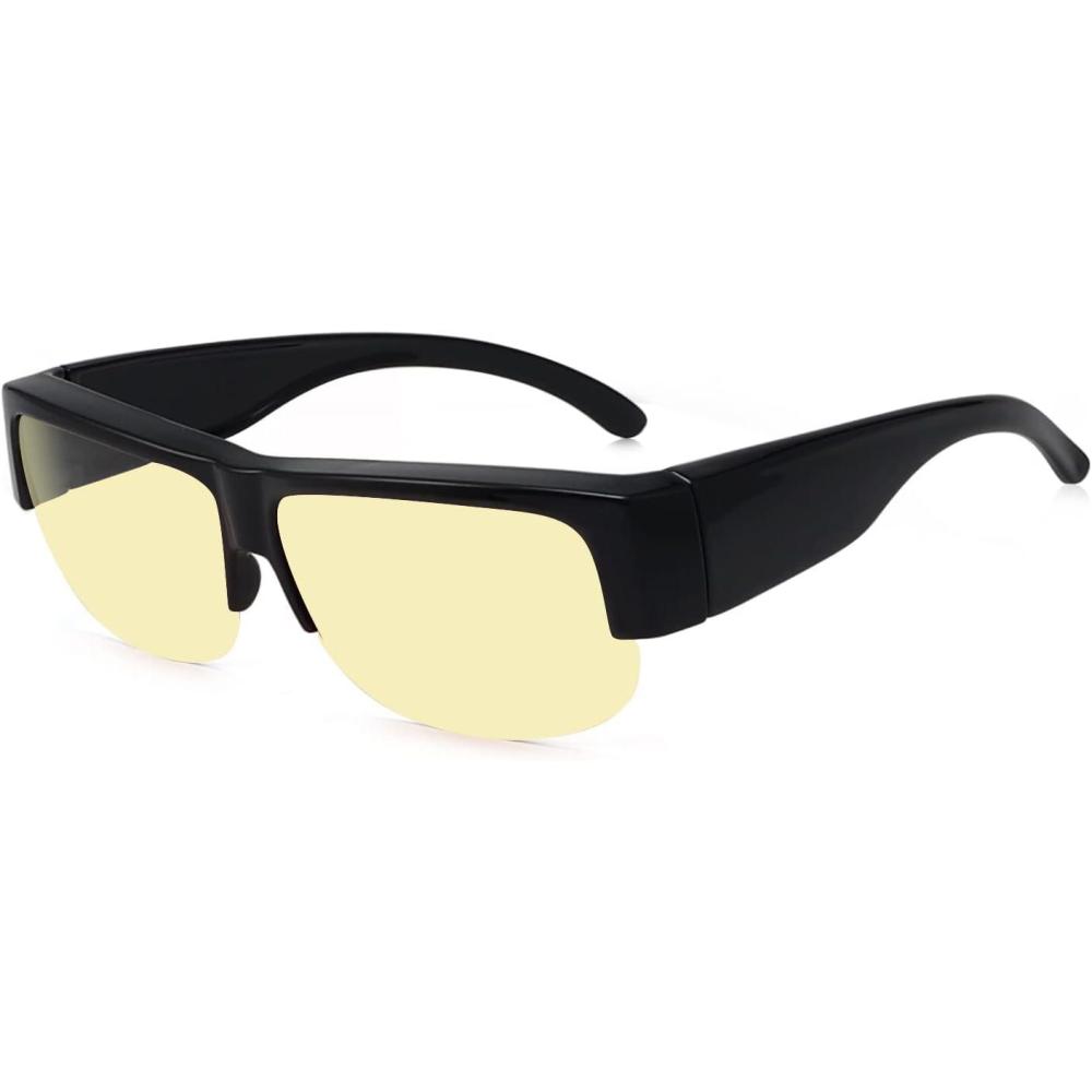 imageEyekepper 100 Blue Light ReductionHuge Fitover AntiBlue Blocking Computer Eyeglasses with Extra Amber Lenses Tortoise1803black30 Blue Light Blocking