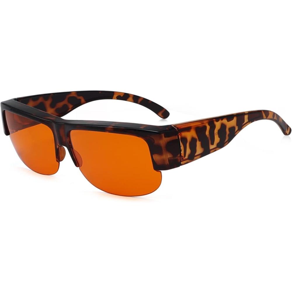 imageEyekepper 100 Blue Light ReductionHuge Fitover AntiBlue Blocking Computer Eyeglasses with Extra Amber Lenses Tortoise1803tortoise100 Blue Light Blocking