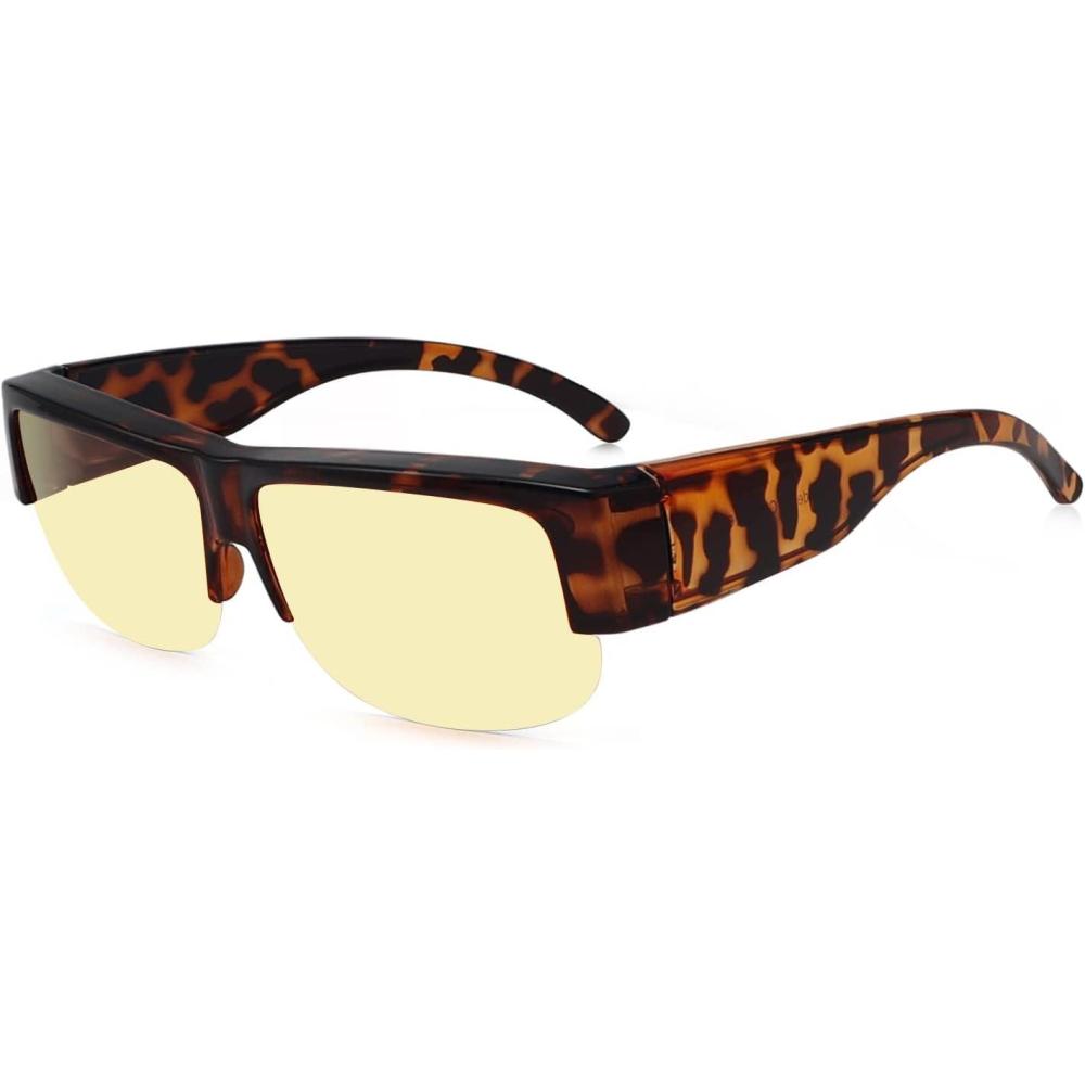 imageEyekepper 100 Blue Light ReductionHuge Fitover AntiBlue Blocking Computer Eyeglasses with Extra Amber Lenses Tortoise1803tortoise30 Blue Light Blocking