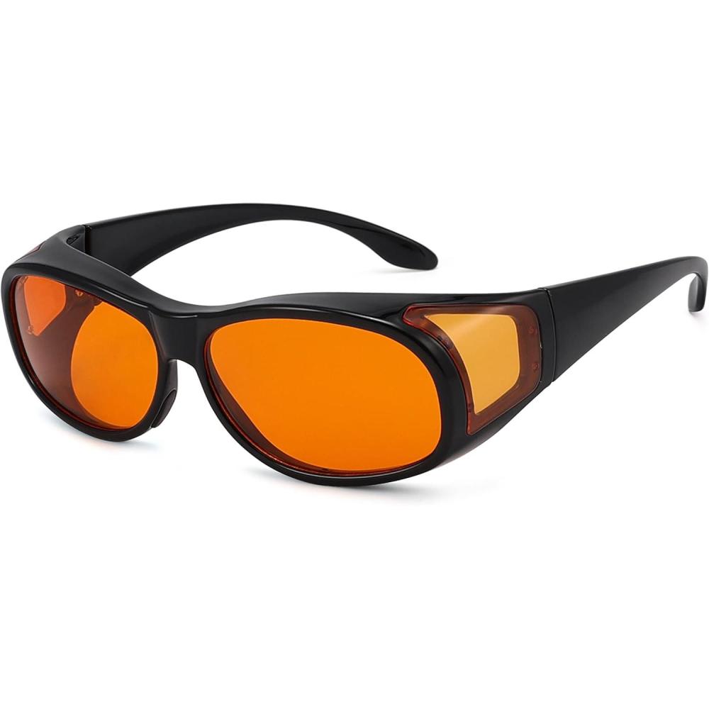 imageEyekepper 100 Blue Light ReductionHuge Fitover AntiBlue Blocking Computer Eyeglasses with Extra Amber Lenses Tortoise1804black100 Blue Light Blocking