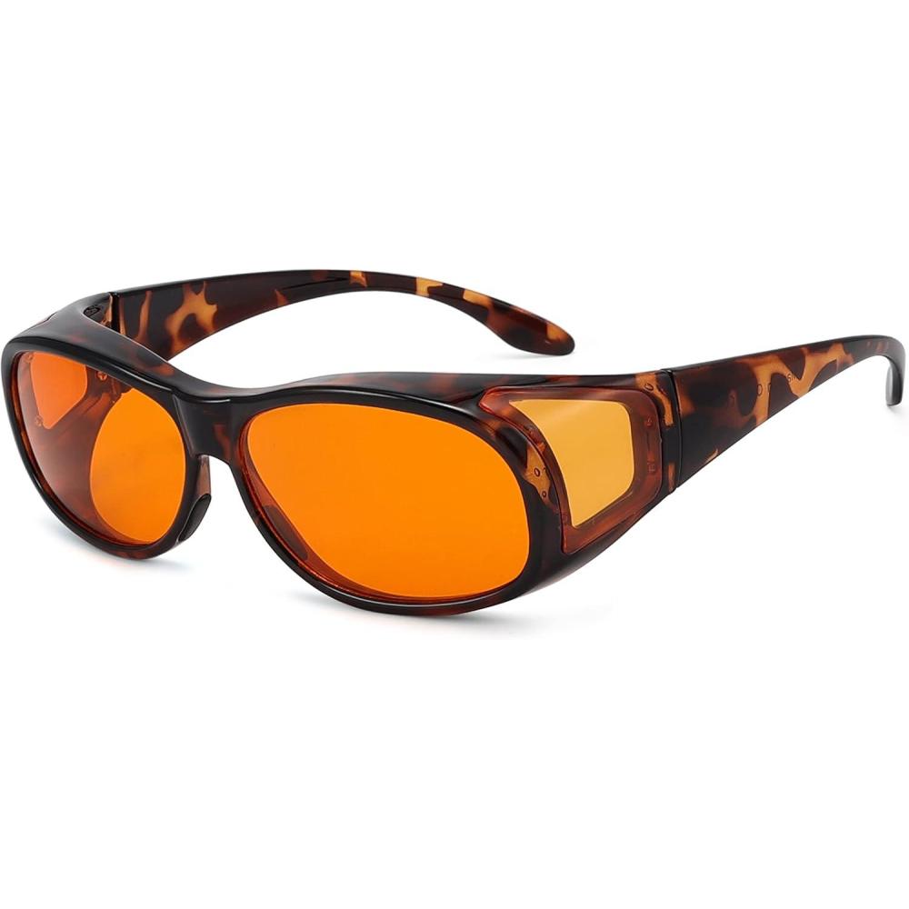 imageEyekepper 100 Blue Light ReductionHuge Fitover AntiBlue Blocking Computer Eyeglasses with Extra Amber Lenses Tortoise1804tortoise100 Blue Light Blocking