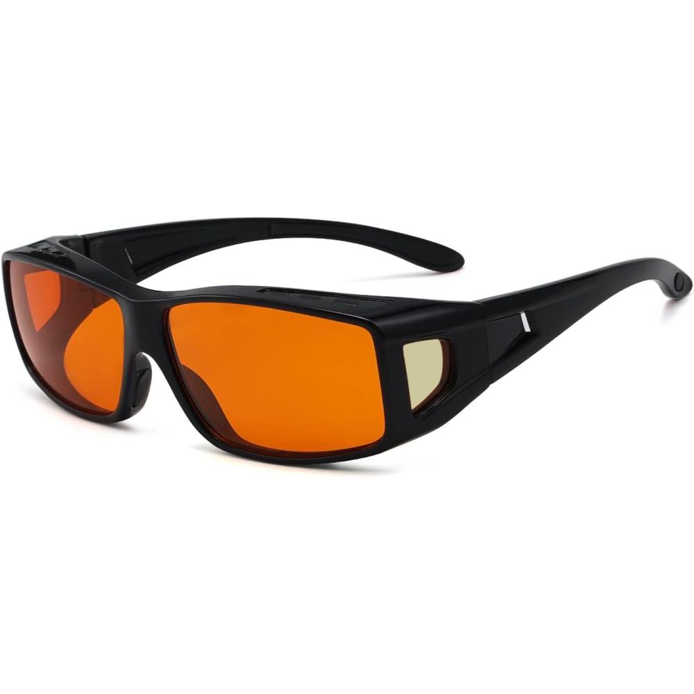 imageEyekepper 100 Blue Light ReductionHuge Fitover AntiBlue Blocking Computer Eyeglasses with Extra Amber Lenses Tortoise1805black100 Blue Light Blocking