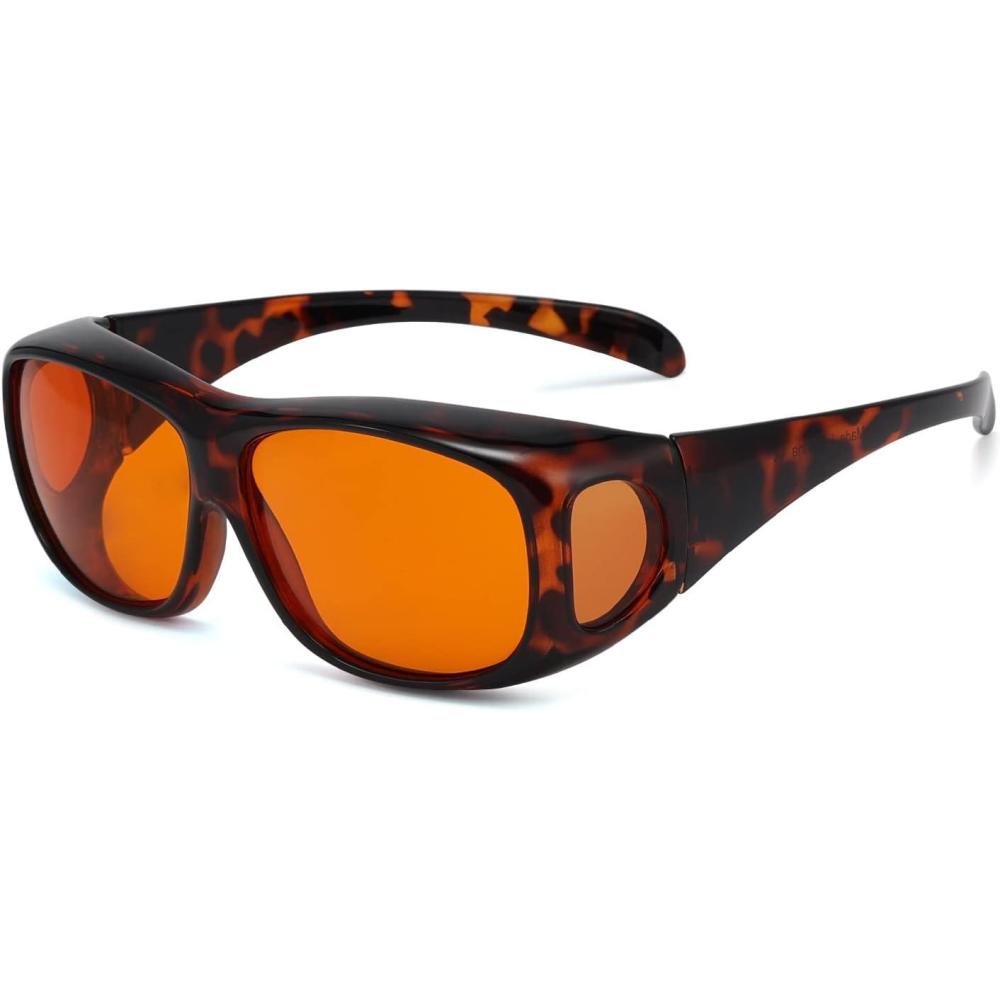 imageEyekepper 100 Blue Light ReductionHuge Fitover AntiBlue Blocking Computer Eyeglasses with Extra Amber Lenses Tortoise1806tortoise100 Blue Light Blocking
