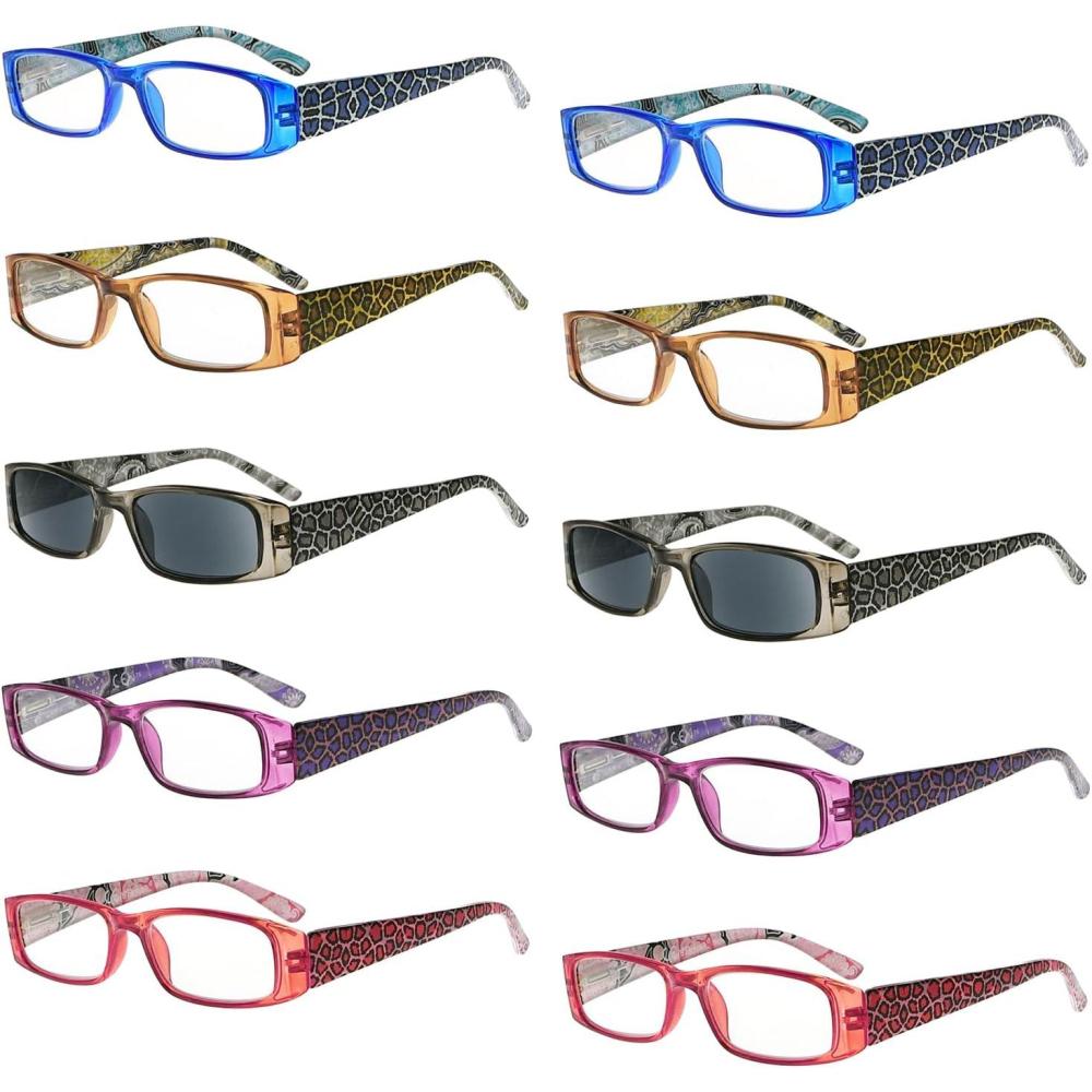 imageEyekepper 4pack Reading Glasses Blue Light Blocking for Women Amber Tinted 15010 Pack Mix  R006a