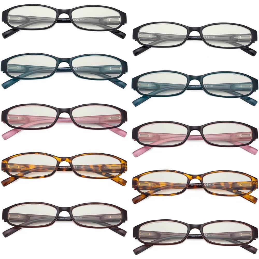 imageEyekepper 5 Pack Computer Glasses Digital Eye Strain Prevention Blue Light Filter Reading Glasses Amber Tinted 00010 Pack Mix  Uvr9104k