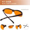 imageEyekepper 100 Blue Light ReductionHuge Fitover AntiBlue Blocking Computer Eyeglasses with Extra Amber Lenses Tortoise1801tortoise100 Blue Light Blocking