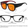 imageEyekepper 100 Blue Light ReductionHuge Fitover AntiBlue Blocking Computer Eyeglasses with Extra Amber Lenses Tortoise1802black Red100 Blue Light Blocking