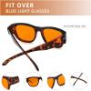 imageEyekepper 100 Blue Light ReductionHuge Fitover AntiBlue Blocking Computer Eyeglasses with Extra Amber Lenses Tortoise1802tortoise100 Blue Light Blocking