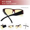 imageEyekepper 100 Blue Light ReductionHuge Fitover AntiBlue Blocking Computer Eyeglasses with Extra Amber Lenses Tortoise1803black Red30 Blue Light Blocking