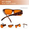 imageEyekepper 100 Blue Light ReductionHuge Fitover AntiBlue Blocking Computer Eyeglasses with Extra Amber Lenses Tortoise1803tortoise100 Blue Light Blocking
