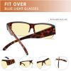 imageEyekepper 100 Blue Light ReductionHuge Fitover AntiBlue Blocking Computer Eyeglasses with Extra Amber Lenses Tortoise1803tortoise30 Blue Light Blocking